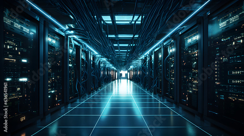 Discover the Enormity of Computing Servers United in a Wide Room, Generative AI