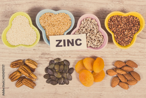 Healthy food as source natural zinc, fiber and other vitamins and minerals