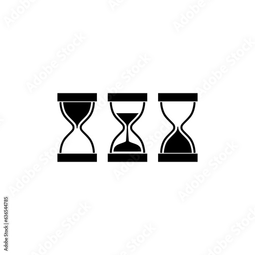 Set of sand clock icon isolated on transparent background