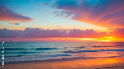 Sunset Serenity  Mesmerizing Beachscape Bathed in Colors