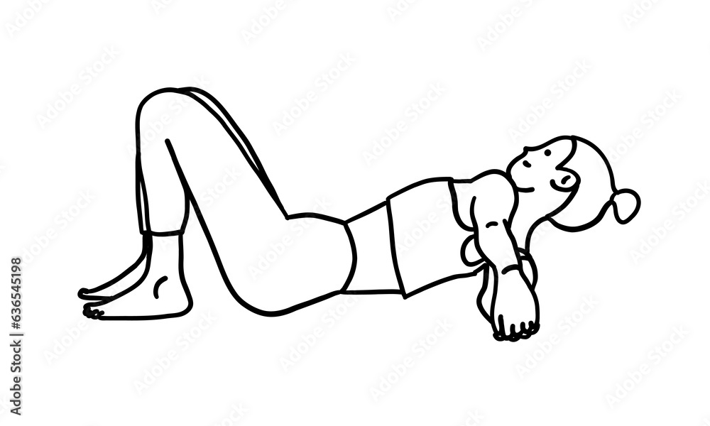 Training in pilates and yoga pose female character. Meditation, pilates, mental health. Female, lady, woman, girl. Vector illustration in outline cartoon flat style isolated on white background. Training in pilates and yoga pose female character. Meditation, pilates, mental health. Female, lady, woman, girl. Vector illustration in outline cartoon flat style isolated on white background.