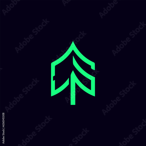 triangle pine tree concept logo