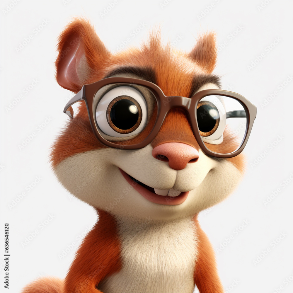 Fototapeta premium Cute animals generative ai. Cartoon colorful.