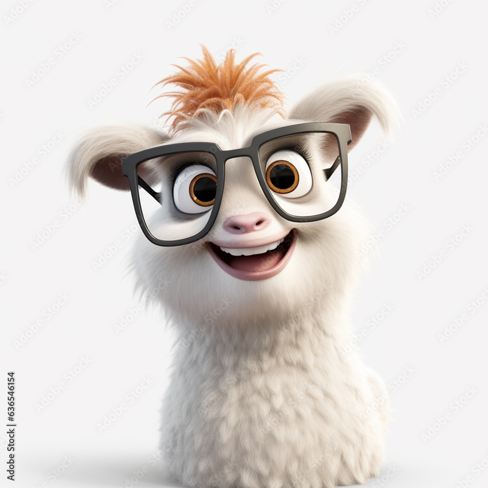 Fototapeta premium Cute animals generative ai. Cartoon colorful.