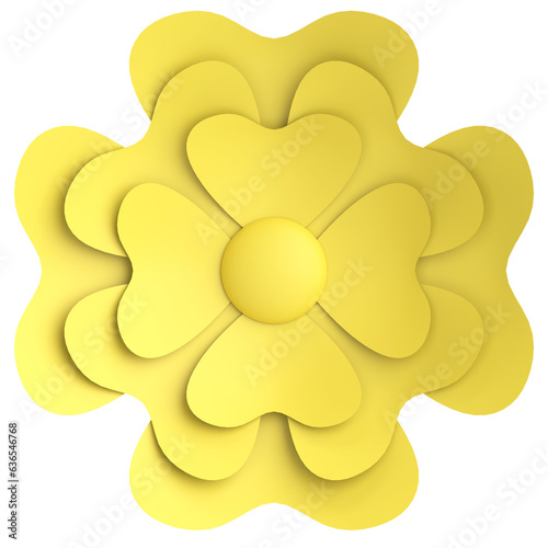 Photos Paper flower. 3D flower. 3D illustration.