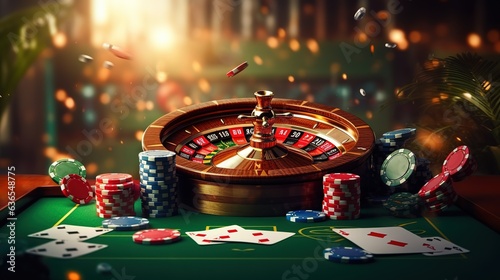 casino roulette table, Generative AI