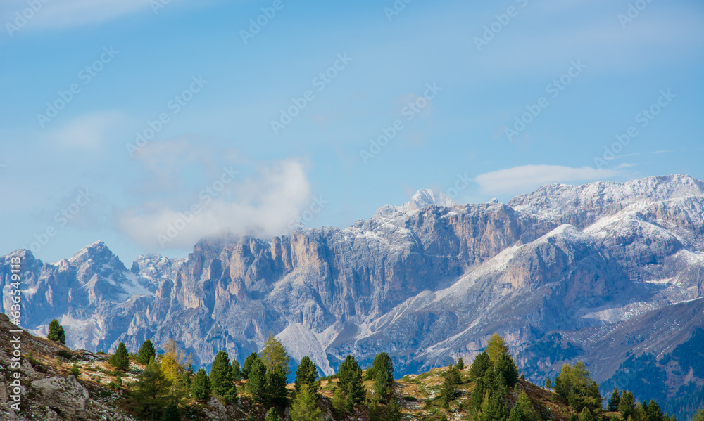 view of the Dolomites from Passo Pordoi