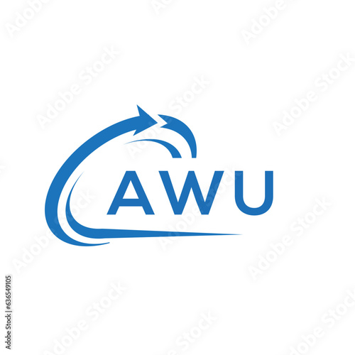 AWU letter logo design on white background. AWU creative initials letter logo concept. AWU letter design. 