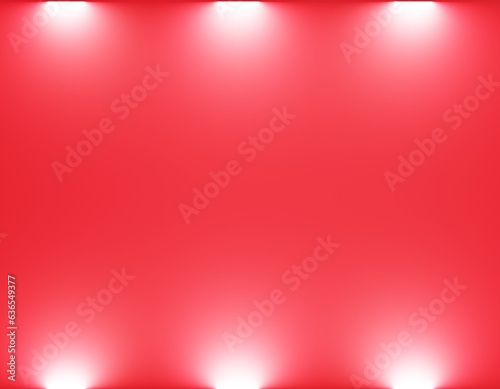 Red background with lights, 3D rendering, and illustration.