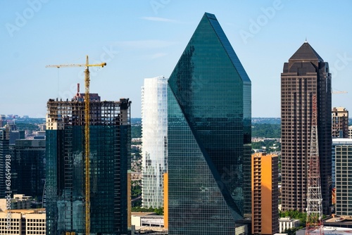 Dallas Splendor  Aerial 4K Image of Beautiful Blue Skyline and Buildings in Dallas  Texas