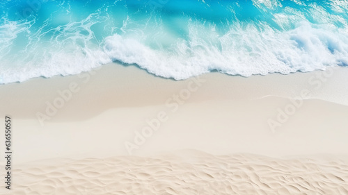 Beautiful sandy beach vacation transparent ocean sea water copy space background sunny weather.