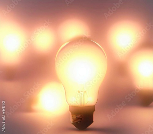 light bulb on orange background