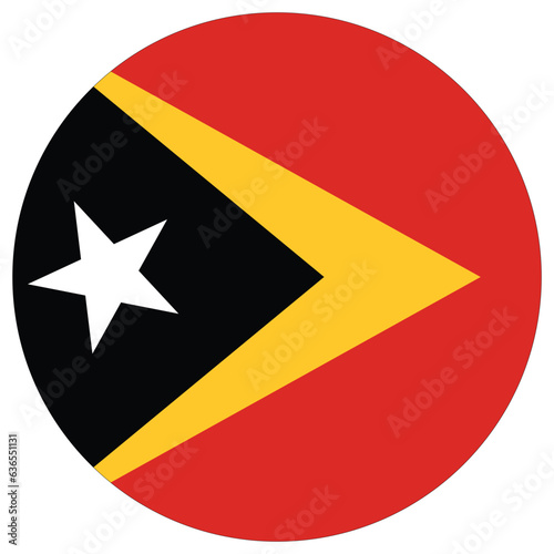 Free Download East Timor flag circle shape. Flag of East Timor round shape - GFXLoad