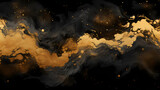 Black and gold abstract deep-sea waves, base for nautical abstract visuals