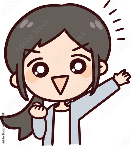 紹介する意欲的な女性