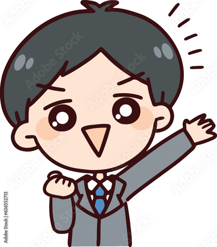 紹介する意欲的な男性