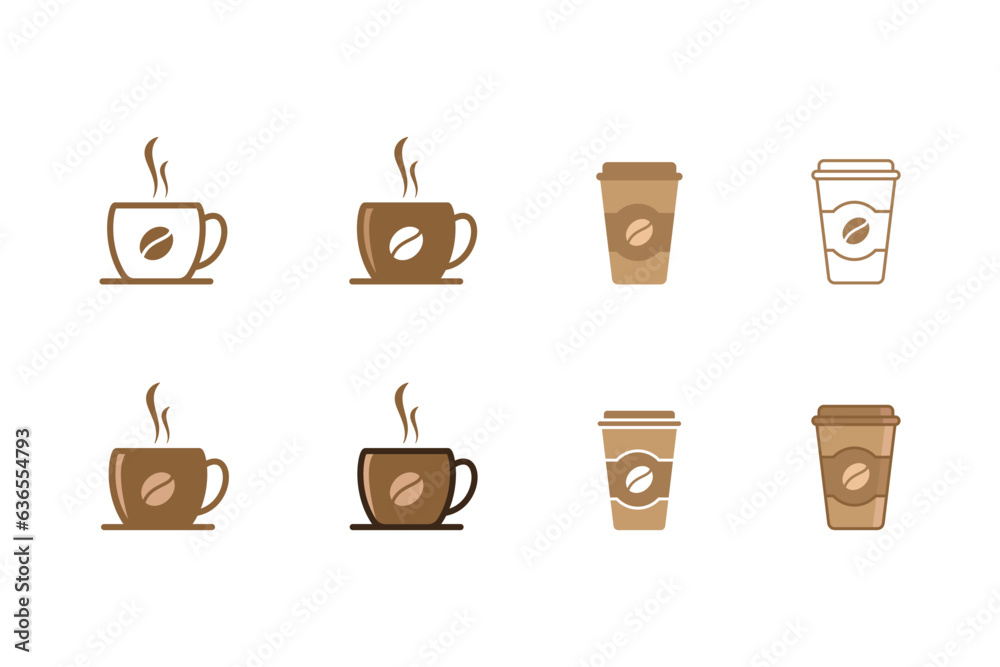 Collection of vector icon or logo coffee, element icon or logo designs for your coffee business Collection of vector icon or logo coffee, element icon or logo designs for your coffee business