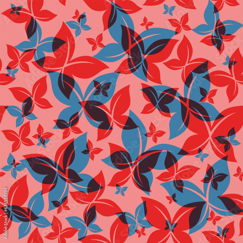Butterfly Seamless Pattern with Risograph Style Trends for Printing Needs  Wallpaper Background