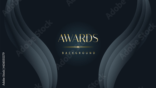 Awarding the nomination ceremony luxury black wavy background. Wedding entertainment night. Elegant luxury shine modern template certificate.