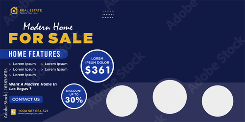 Real estate house social media post or square banner template