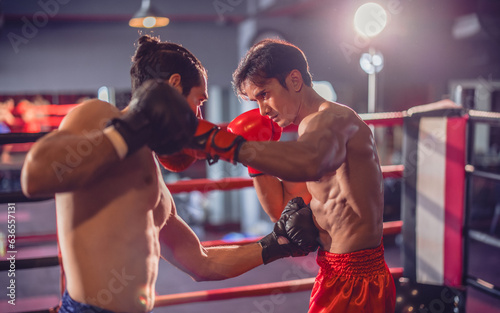 Boxer's determination shines in rounds, contesting with devotion to showcase Thai martial art skills © SpaceOak