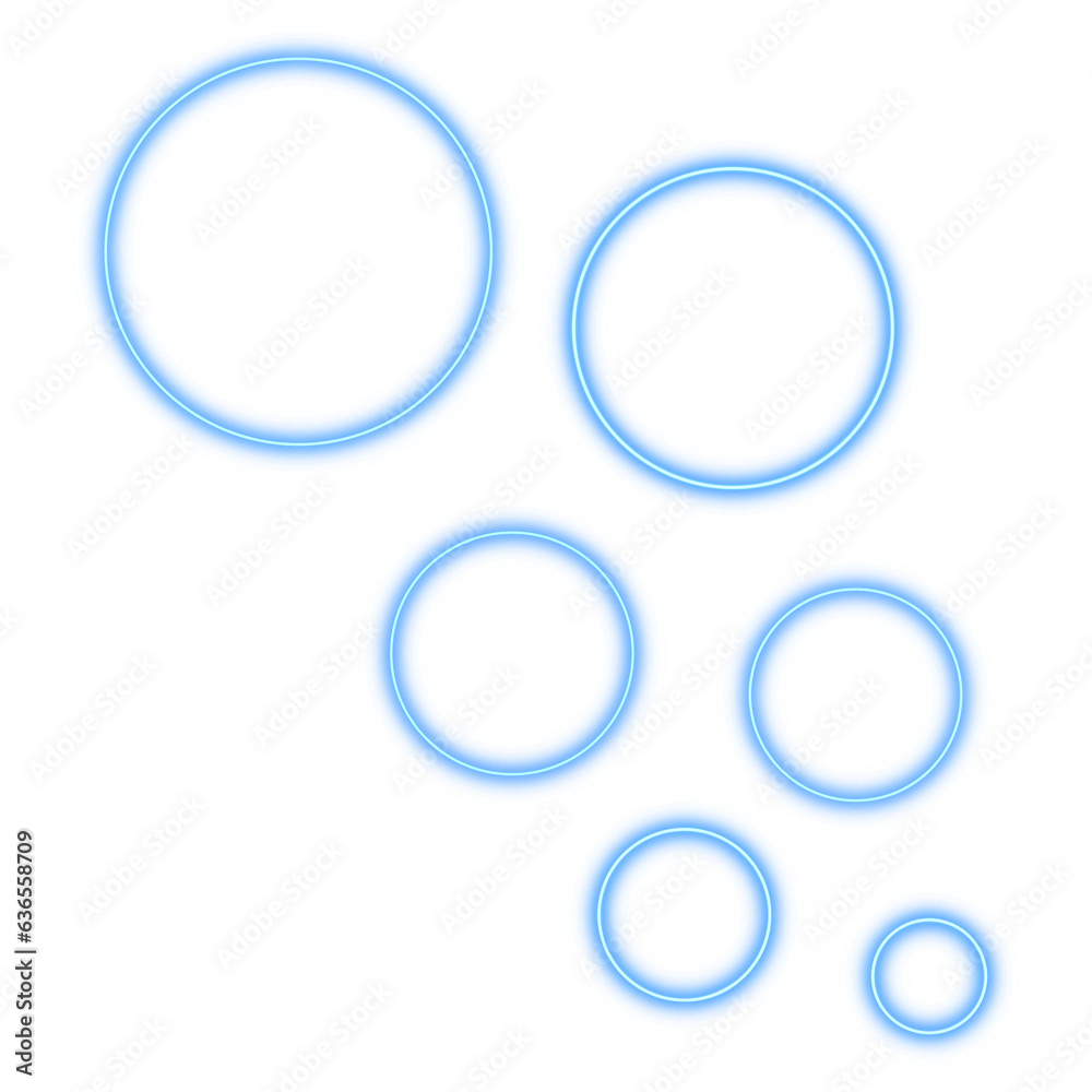 Scattered Blue Circles with Glow Effect