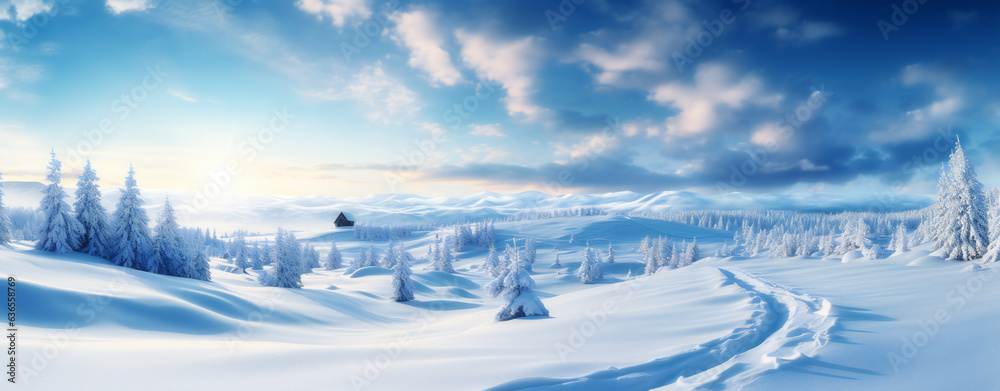A pristine snowy wilderness scene with a deep snow background, perfect for winter concepts. A pristine snowy wilderness scene with a deep snow background, perfect for winter concepts.