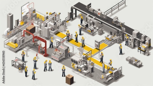 The manufacturing process in factory 