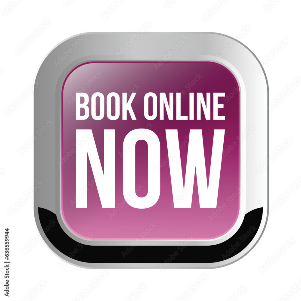 Book Online Now Badge, Banner, Icon, Sign, Symbol, Booking Now Online, Glossy Book Now Button, Push Button, 3D Realistic Badge Design Vector Illustration With Gel Glass Book Online Now Badge, Banner, Icon, Sign, Symbol, Booking Now Online, Glossy Book Now Button, Push Button, 3D Realistic Badge Design Vector Illustration With Gel Glass