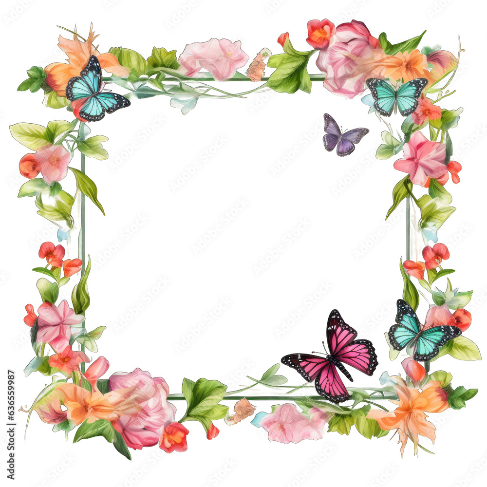 Spring Frame. Transparent Inside and Background. Spring Frame. Transparent Inside and Background.