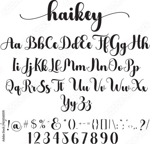 Haikey is a delicate, elegant, and flowing handwritten font perfect for your favorite projects. Fall in love with its incredibly distinct and timeless style, and use it to create spectacular designs!