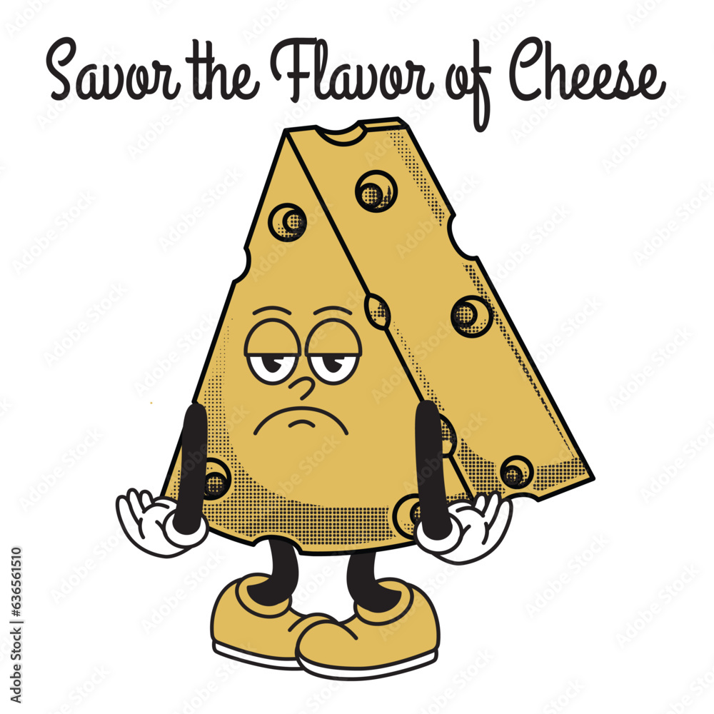 Cheese Character Design With Slogan Savor the Flavor of Cheese Cheese Character Design With Slogan Savor the Flavor of Cheese
