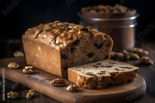 date walnut bread, nutty and sweet bread enriched with dates