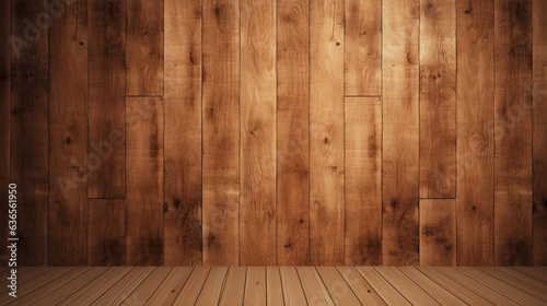Wooden floor and wall, background for copy space. Generative AI © Катерина Нагірна