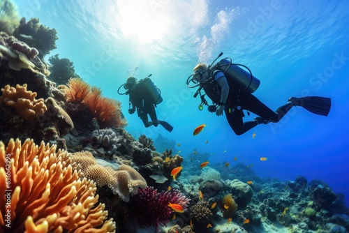 Diving travel background