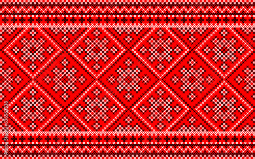 Seamless pattern of Ukrainian ornament in ethnic style, identity, vyshyvanka, embroidery for print clothes, websites, banners
