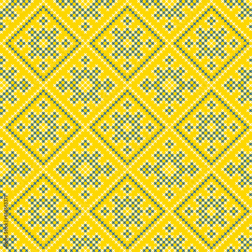 Seamless pattern of Ukrainian ornament in ethnic style, identity, vyshyvanka, embroidery for print clothes, websites, banners