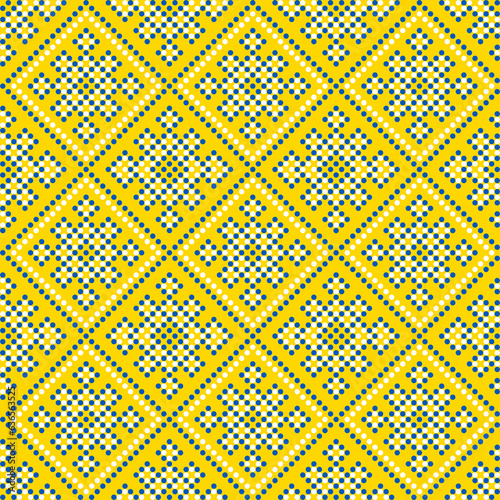 Seamless pattern of Ukrainian ornament in ethnic style, identity, vyshyvanka, embroidery for print clothes, websites, banners