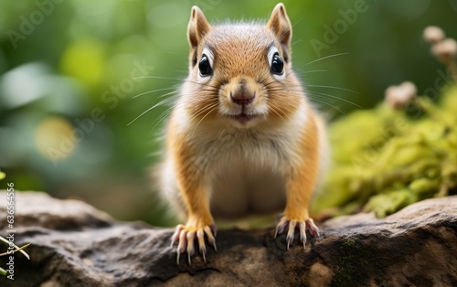 Chipmunk standing on the rock. AI © Muhammad