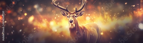 Christmas Santa deer banner