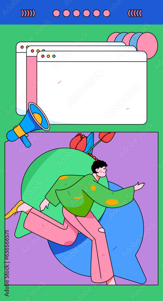 Obraz premium Vector internet operation illustration of people exercising and running healthy 