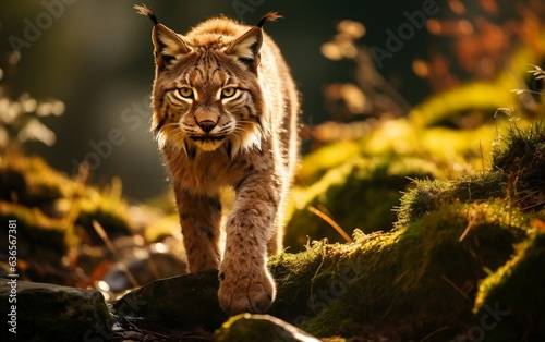 Eurasian Lynx in the Forest. AI
