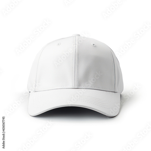 White baseball cap. 