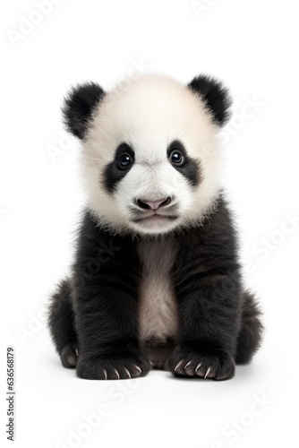 cute panda isolated on white