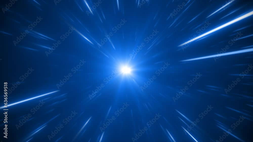 Cosmic sci-fi stylish time travel portal, bright glowing tunnel with stars flying by at hyperspeed.Flying through hyperspace.