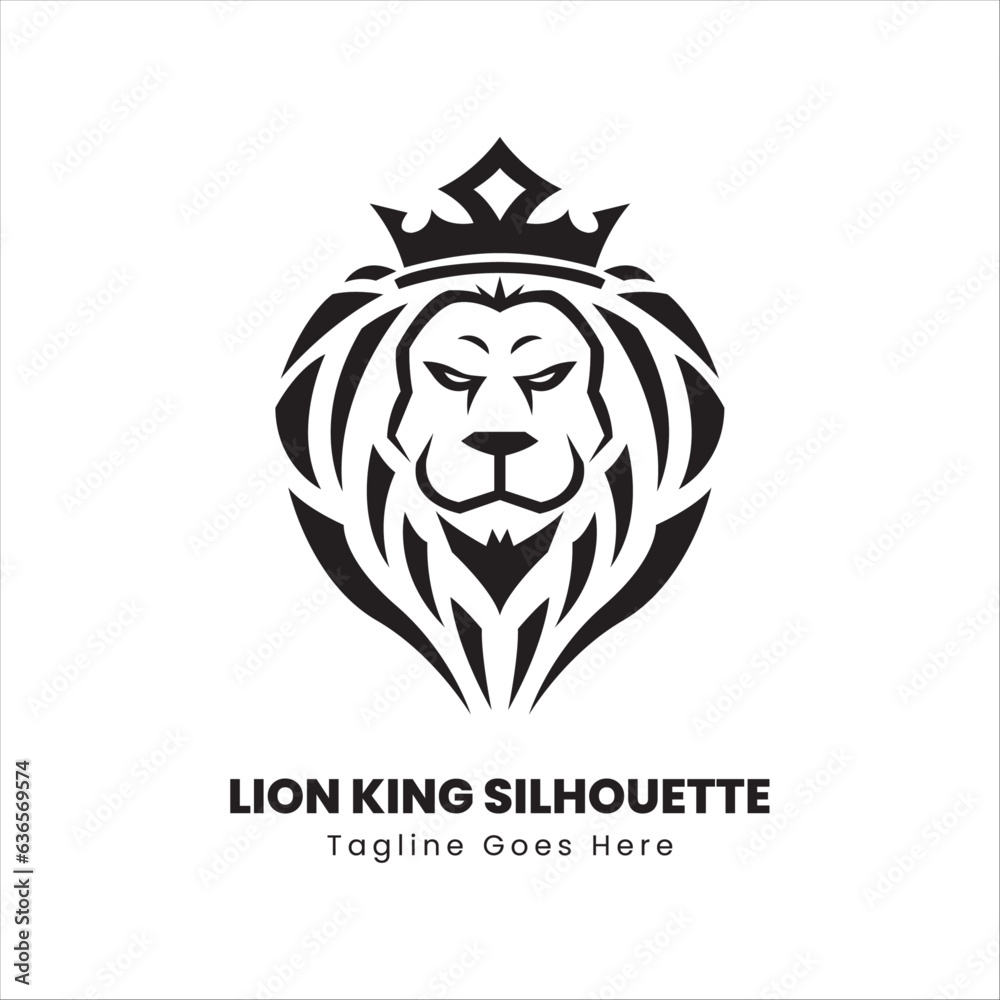 Lion king silhouette logo design vector illustration Lion king silhouette logo design vector illustration