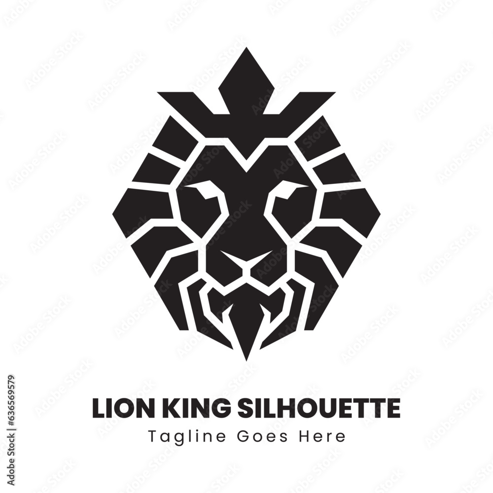 Lion king silhouette logo design vector illustration Lion king silhouette logo design vector illustration
