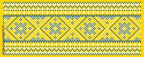 Vector illustration of Ukrainian ornament in ethnic style, identity, vyshyvanka, embroidery for print clothes, websites, banners