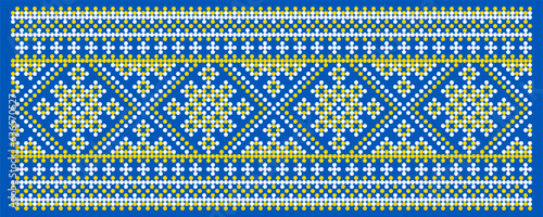 Vector illustration of Ukrainian ornament in ethnic style, identity, vyshyvanka, embroidery for print clothes, websites, banners