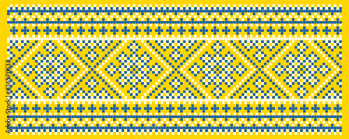 Vector illustration of Ukrainian ornament in ethnic style, identity, vyshyvanka, embroidery for print clothes, websites, banners